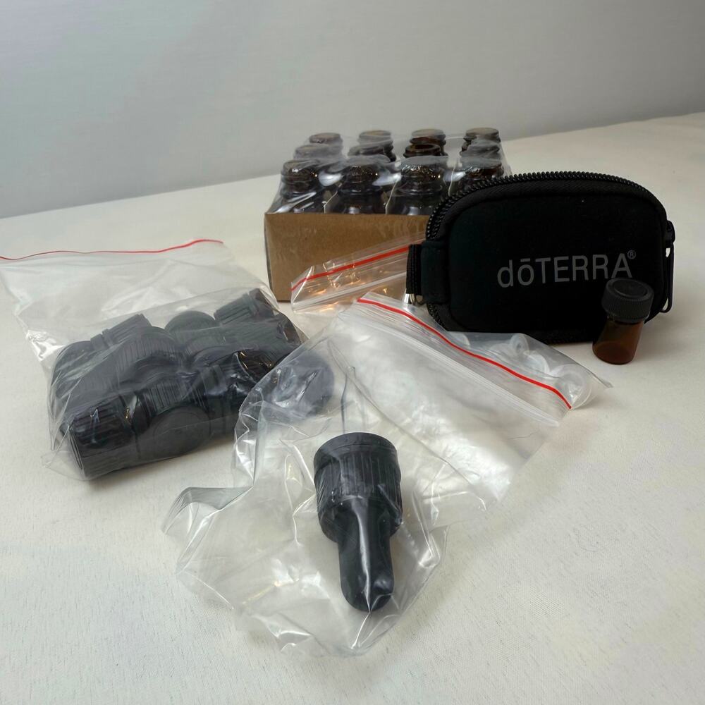doTerra Keychain Carrying Case and Mini Essential Oil Bottles set of 12